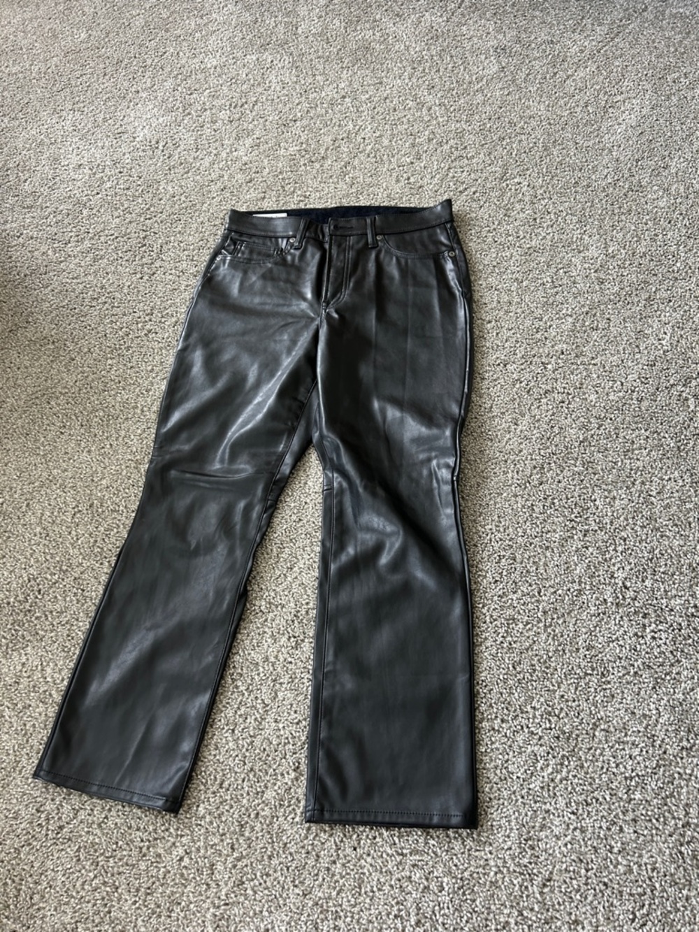 GAP Black Faux Leather Vintage Slim High Rise Skirt